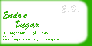 endre dugar business card